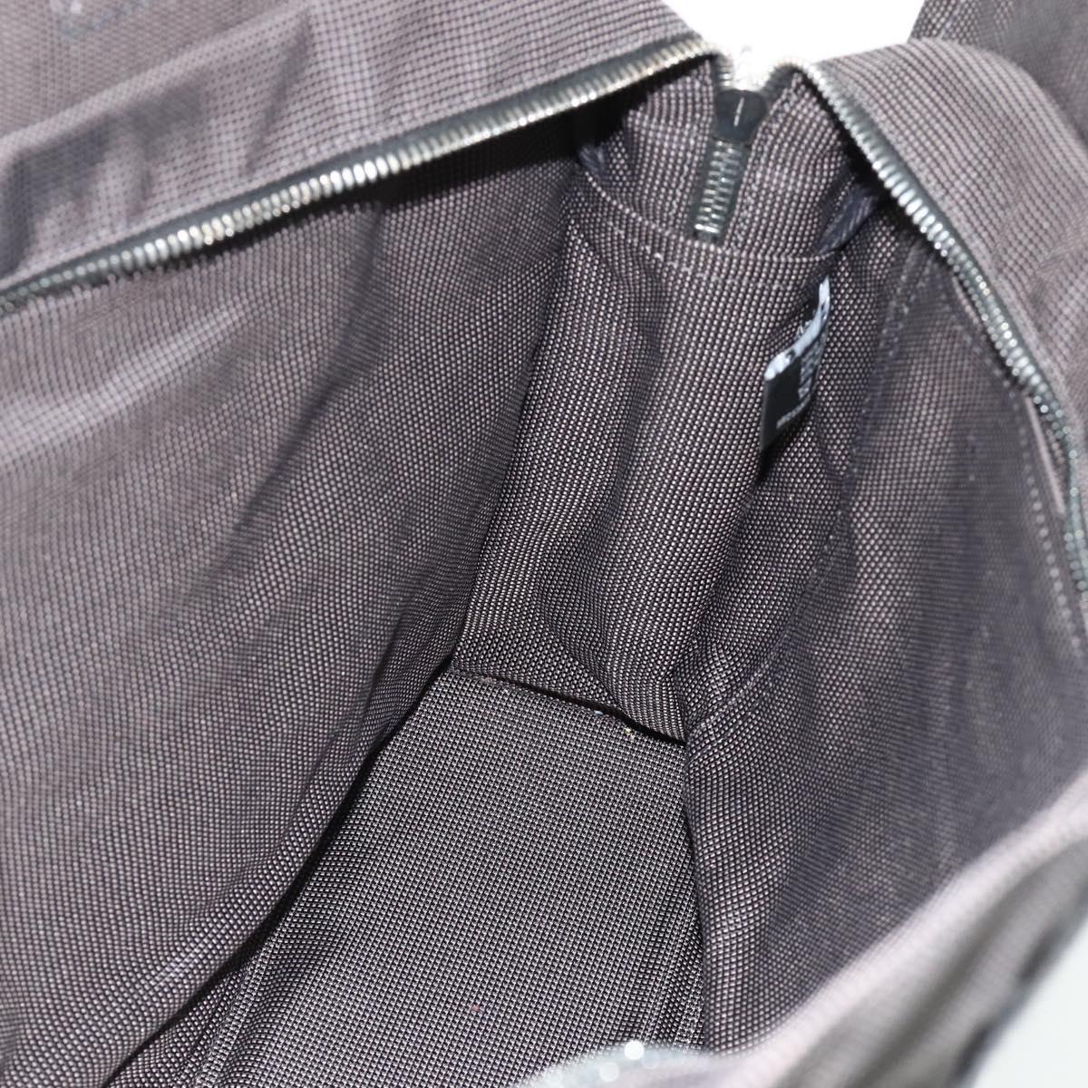 HERMES Her Line Tote MM Tote Bag Canvas Gray Silver Auth 179735A