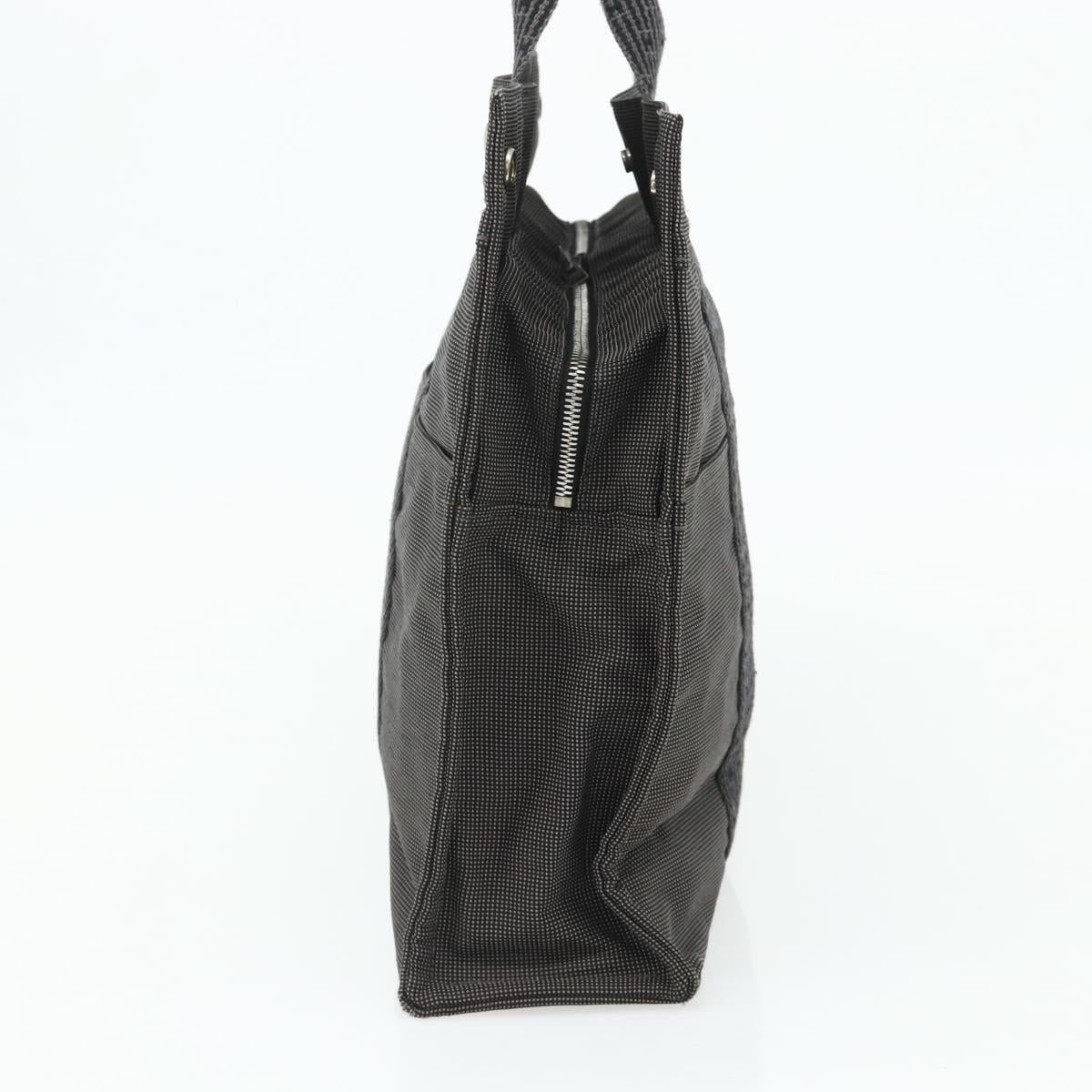 HERMES Her Line Tote MM Tote Bag Canvas Gray Silver Auth 179736A