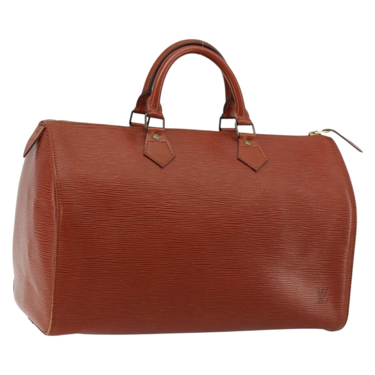LOUIS VUITTON Epi Speedy 35 Hand Bag Brown Kenya M42993 LV Auth 179737A