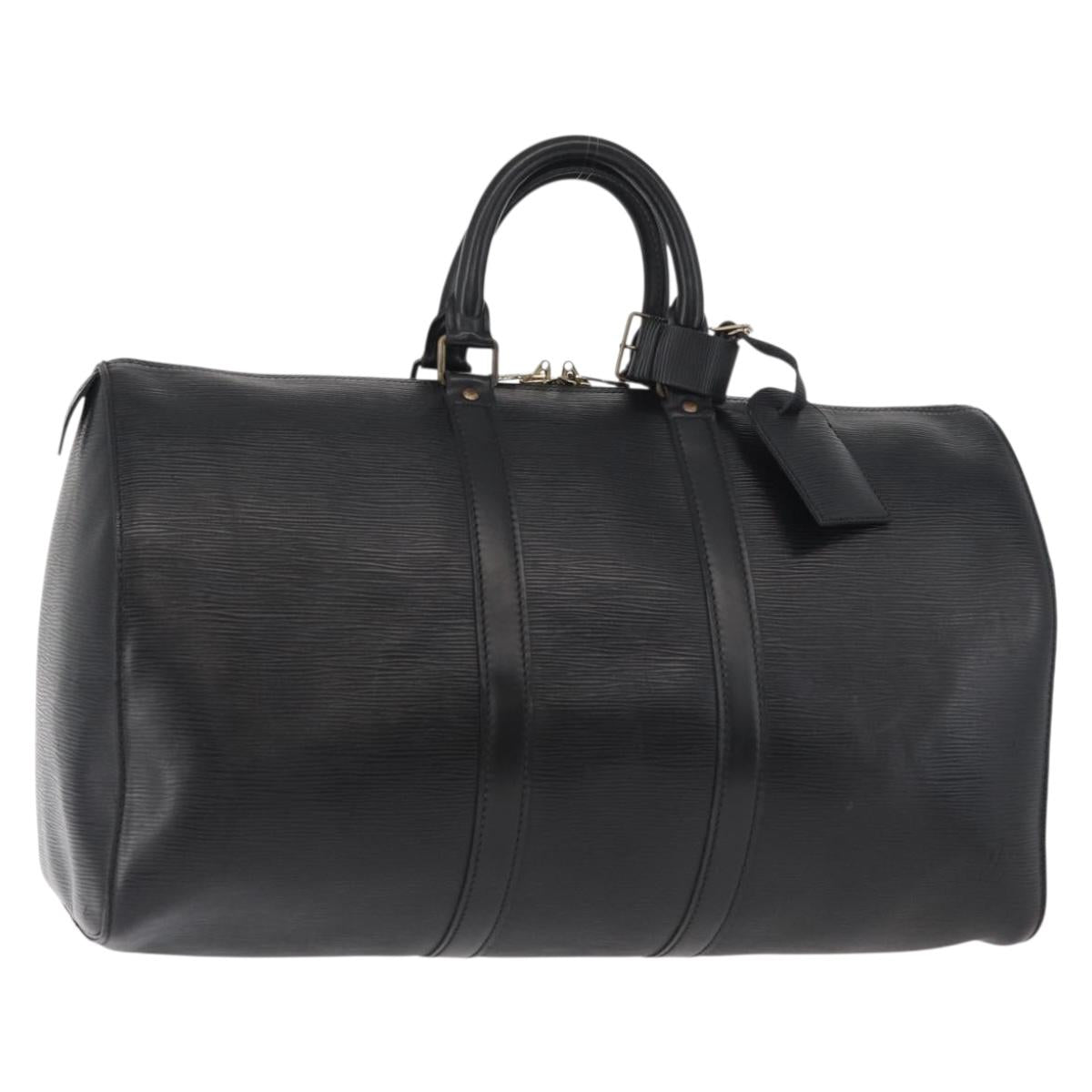 LOUIS VUITTON Epi Keepall 45 Boston Bag Black M42972 LV Auth 179739A