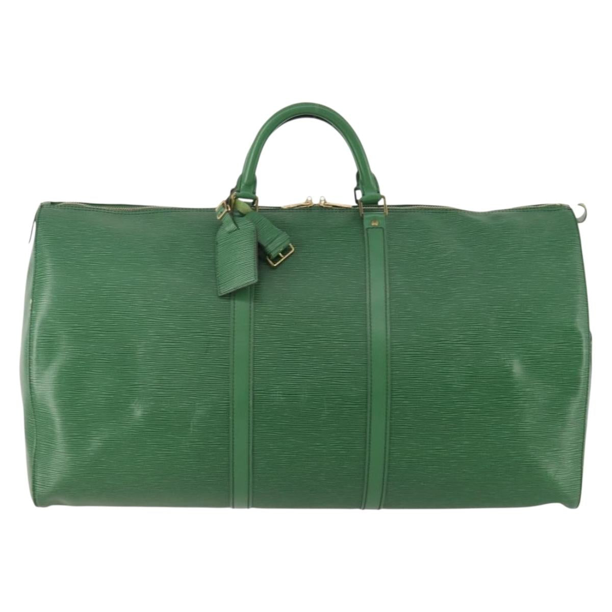 LOUIS VUITTON Epi Keepall 60 Boston Bag Green M42944 LV Auth 179741A