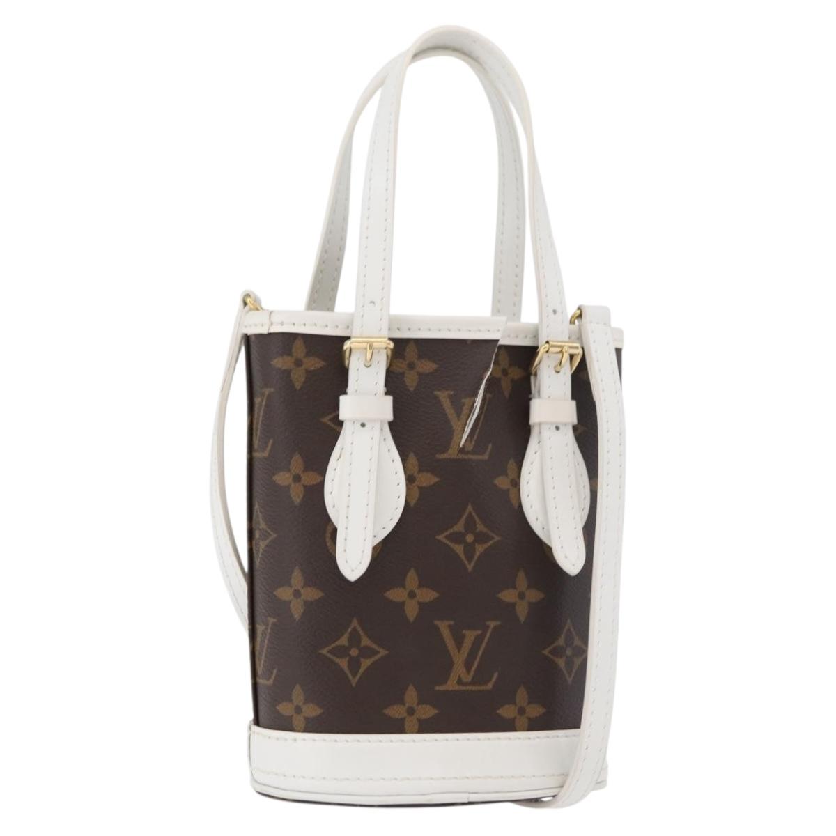 LOUIS VUITTON Monogram Nano Bucket Shoulder Bag M81489 LV Auth 179745