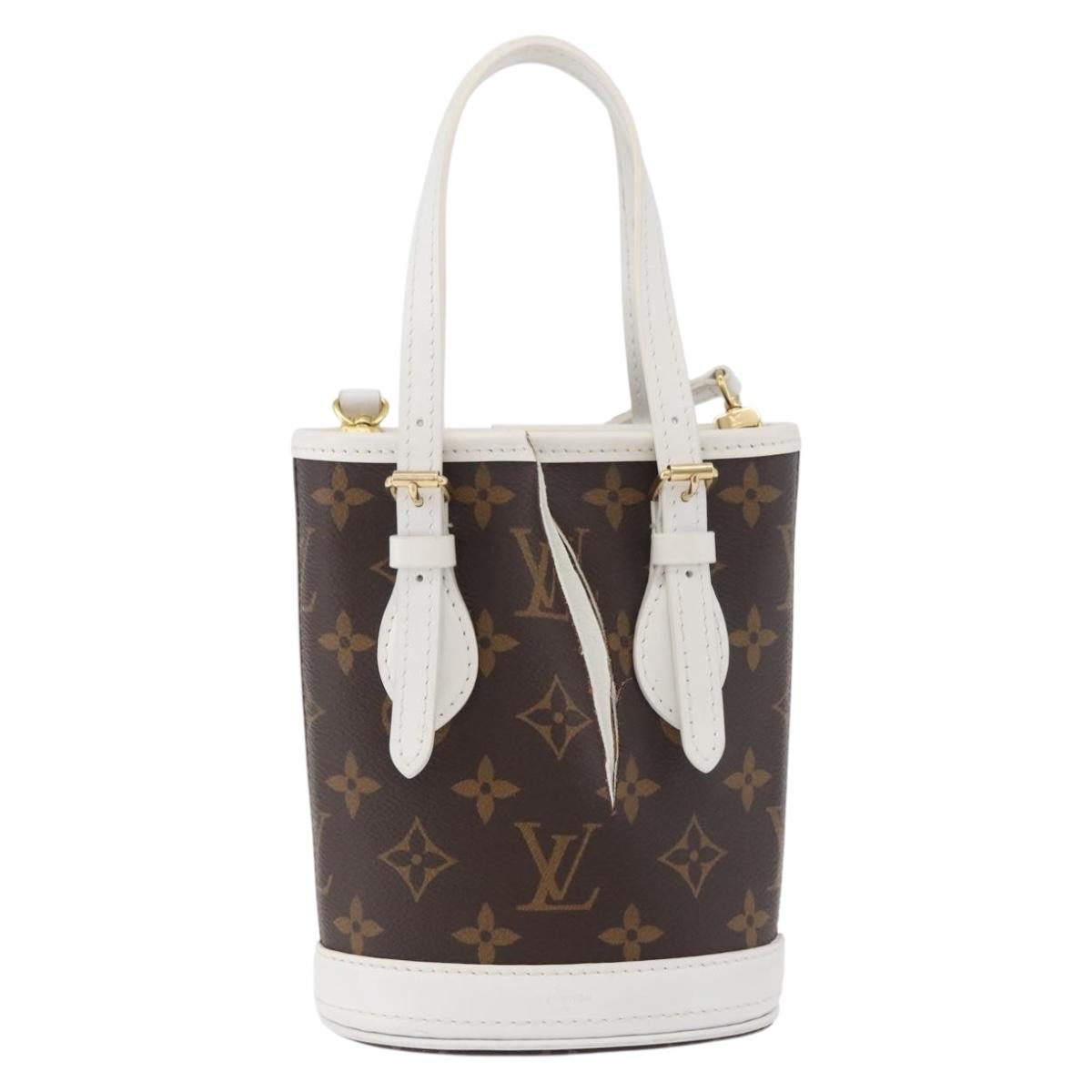 LOUIS VUITTON Monogram Nano Bucket Shoulder Bag M81489 LV Auth 179745
