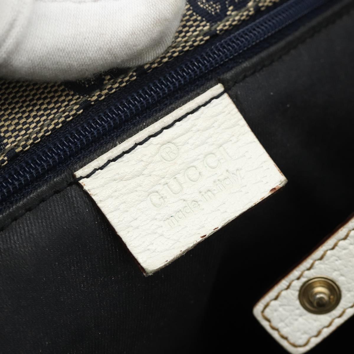 GUCCI Abbey Tote Bag Leather White Gold 130736 Auth 179766A