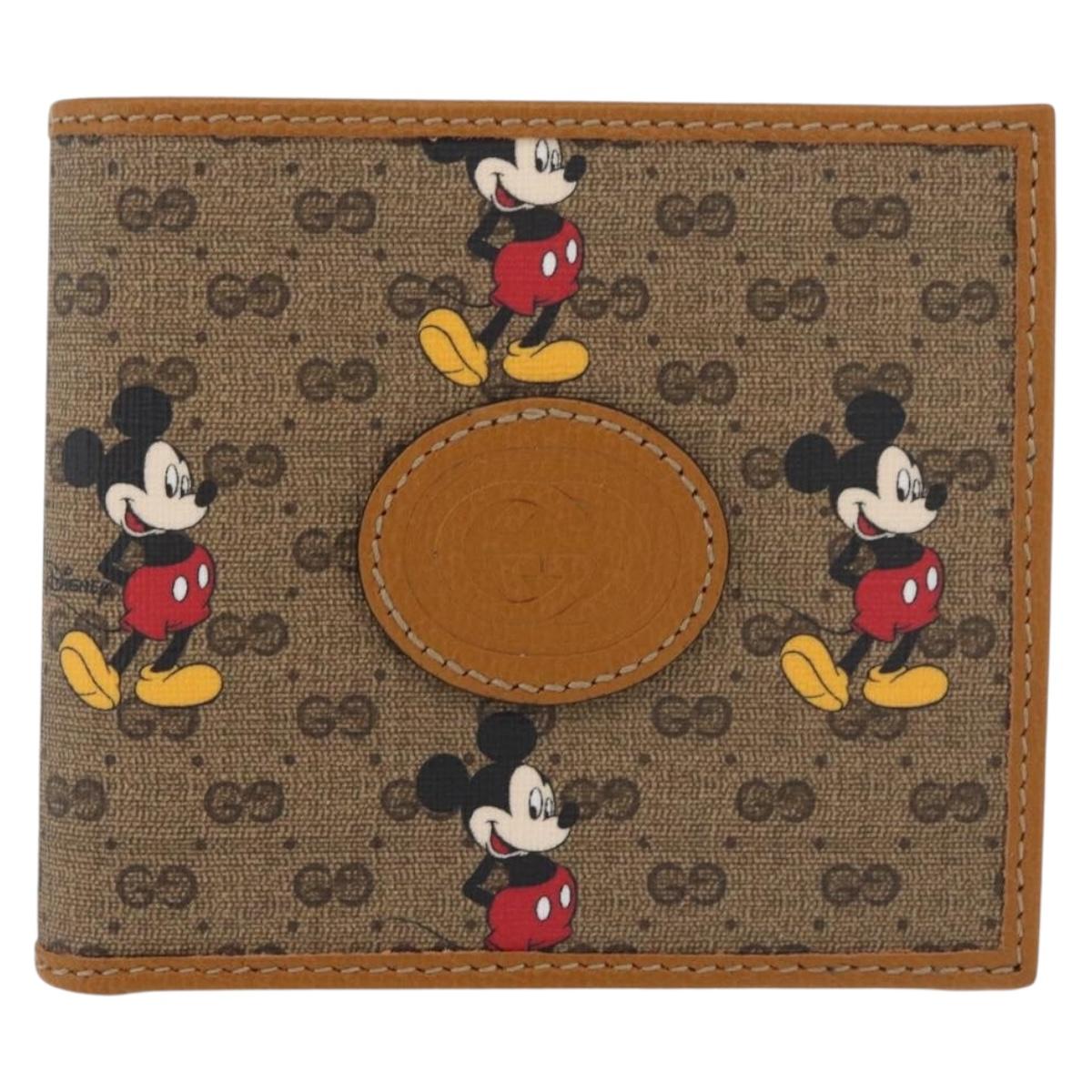 GUCCI Micro GG Supreme GUCCIxDisney Wallet PVC Beige 602549 Auth 179775SM