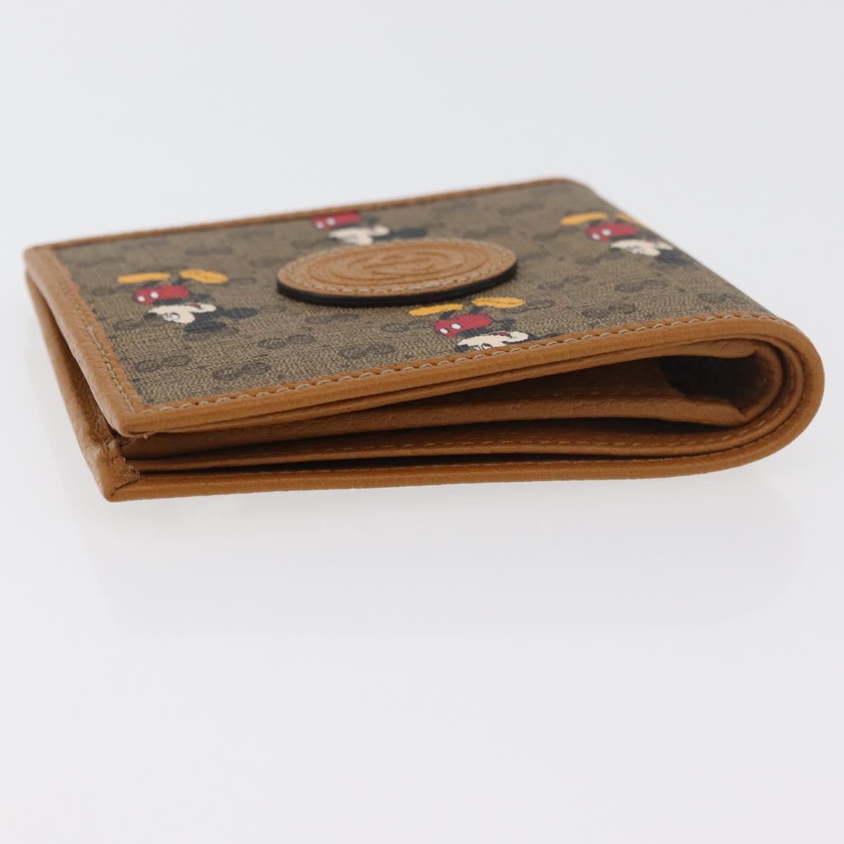 GUCCI Micro GG Supreme GUCCIxDisney Wallet PVC Beige 602549 Auth 179775SM