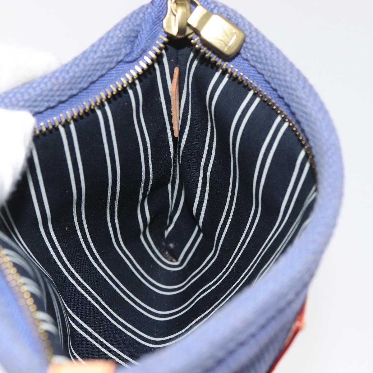 LOUIS VUITTON Antigua Pochette Platt PM Pouch Blue M40070 LV Auth 179777V