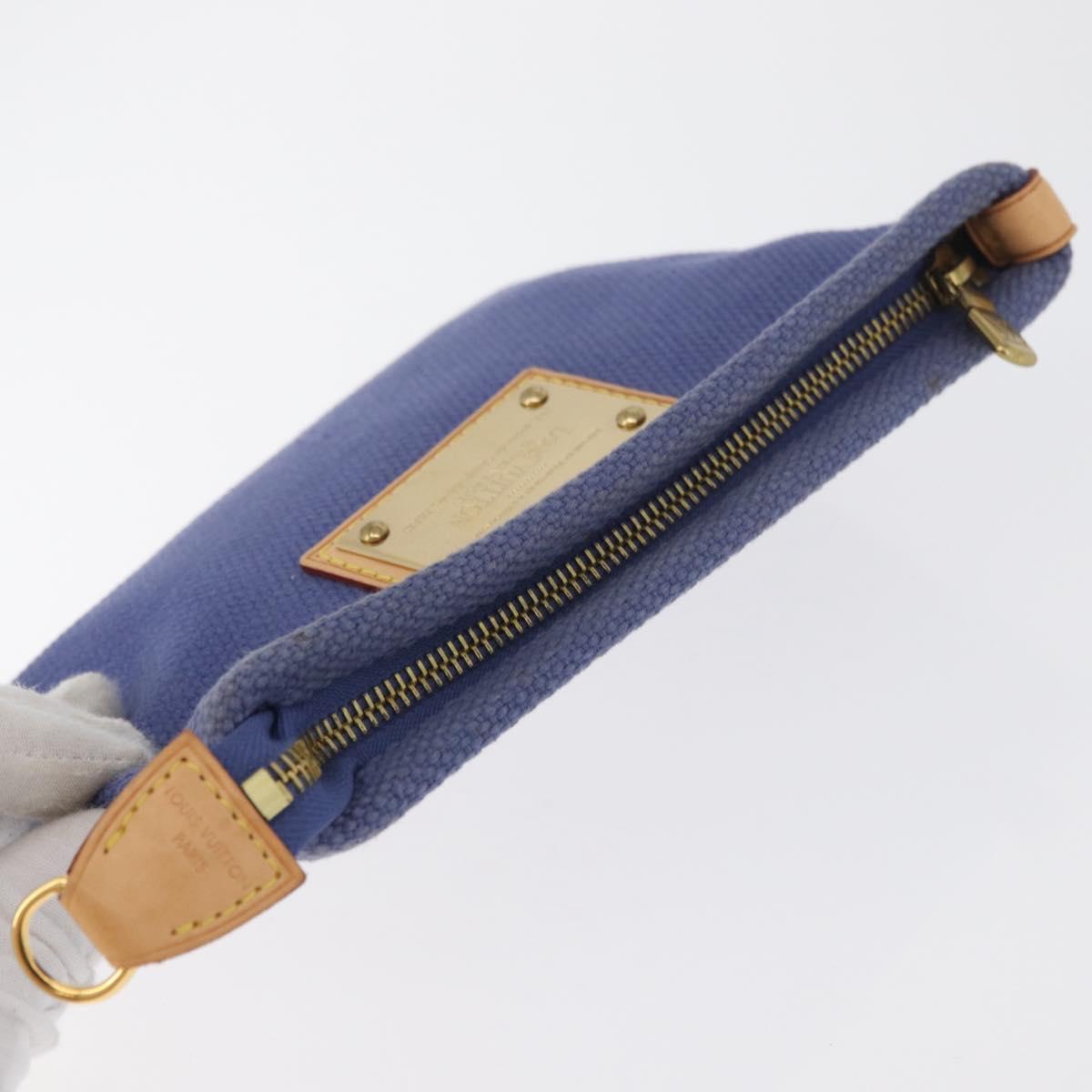 LOUIS VUITTON Antigua Pochette Platt PM Pouch Blue M40070 LV Auth 179777V