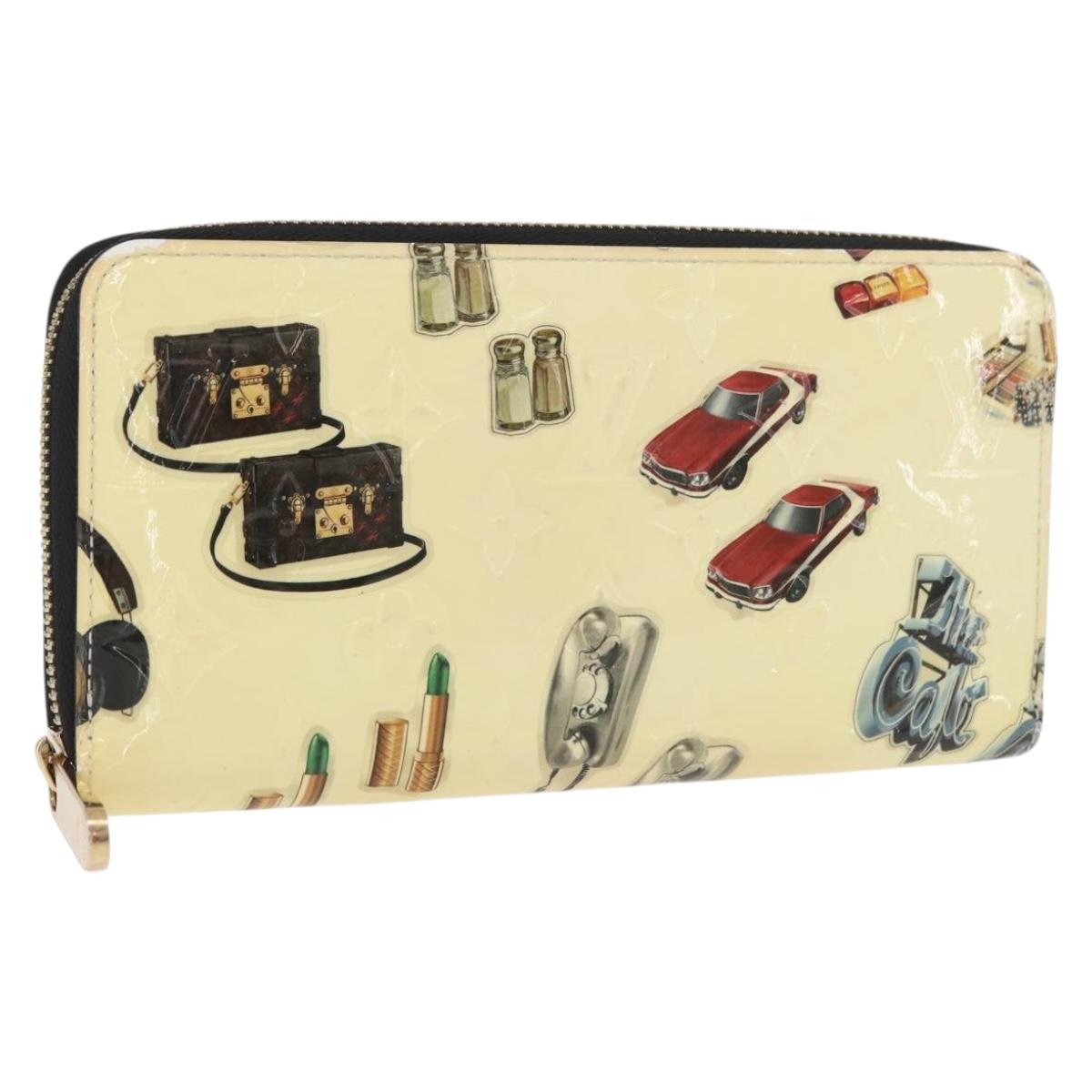 LOUIS VUITTON Vernis Nicolas Ghesquire Zippy Wallet White M50370 Auth 179779A