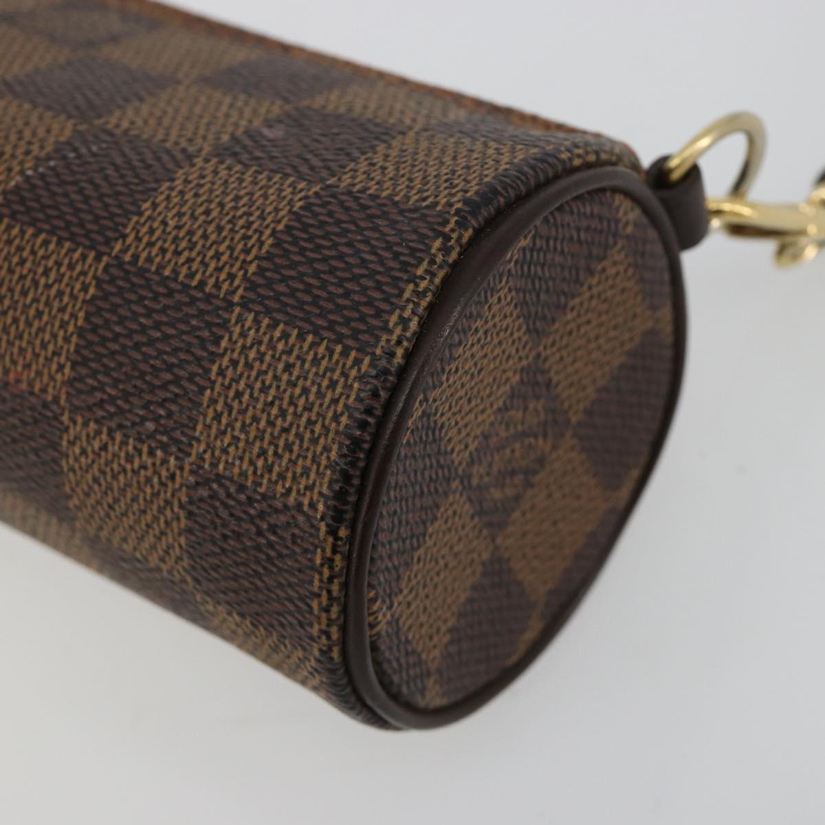 LOUIS VUITTON Damier Ebene Papillon Pouch LV Auth 179784