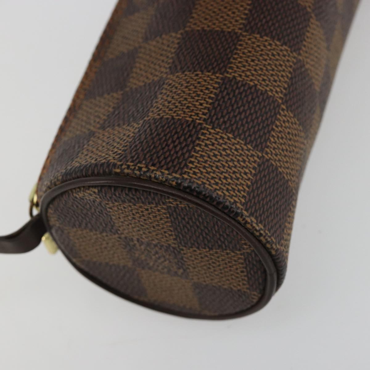 LOUIS VUITTON Damier Ebene Papillon Pouch LV Auth 179784