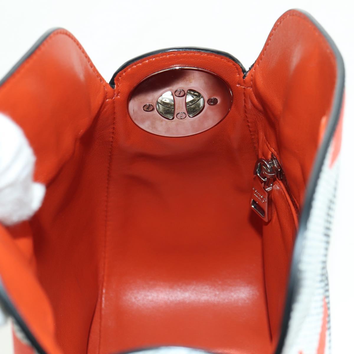 PRADA Sports Chain Shoulder Bag Leather White Silver Auth 179797M