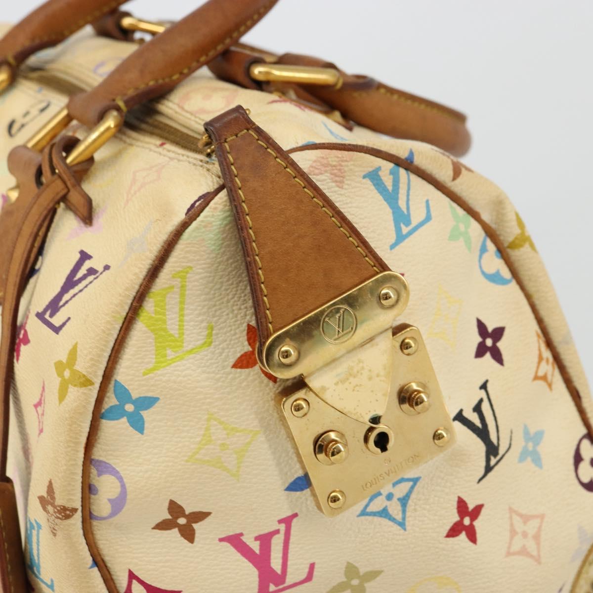 LOUIS VUITTON Monogram Multicolor Speedy 30 Bag White M92643 LV Auth 179817