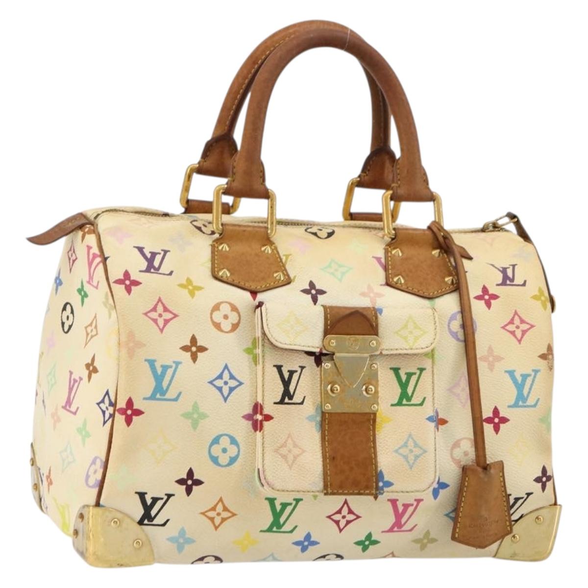 LOUIS VUITTON Monogram Multicolor Speedy 30 Bag White M92643 LV Auth 179817