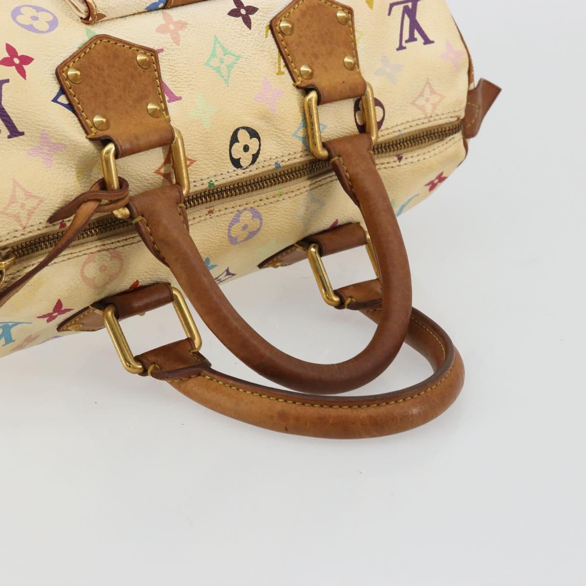LOUIS VUITTON Monogram Multicolor Speedy 30 Bag White M92643 LV Auth 179817