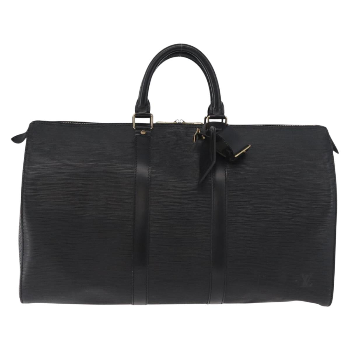 LOUIS VUITTON Epi Keepall 45 Boston Bag Black M42972 LV Auth 179819A