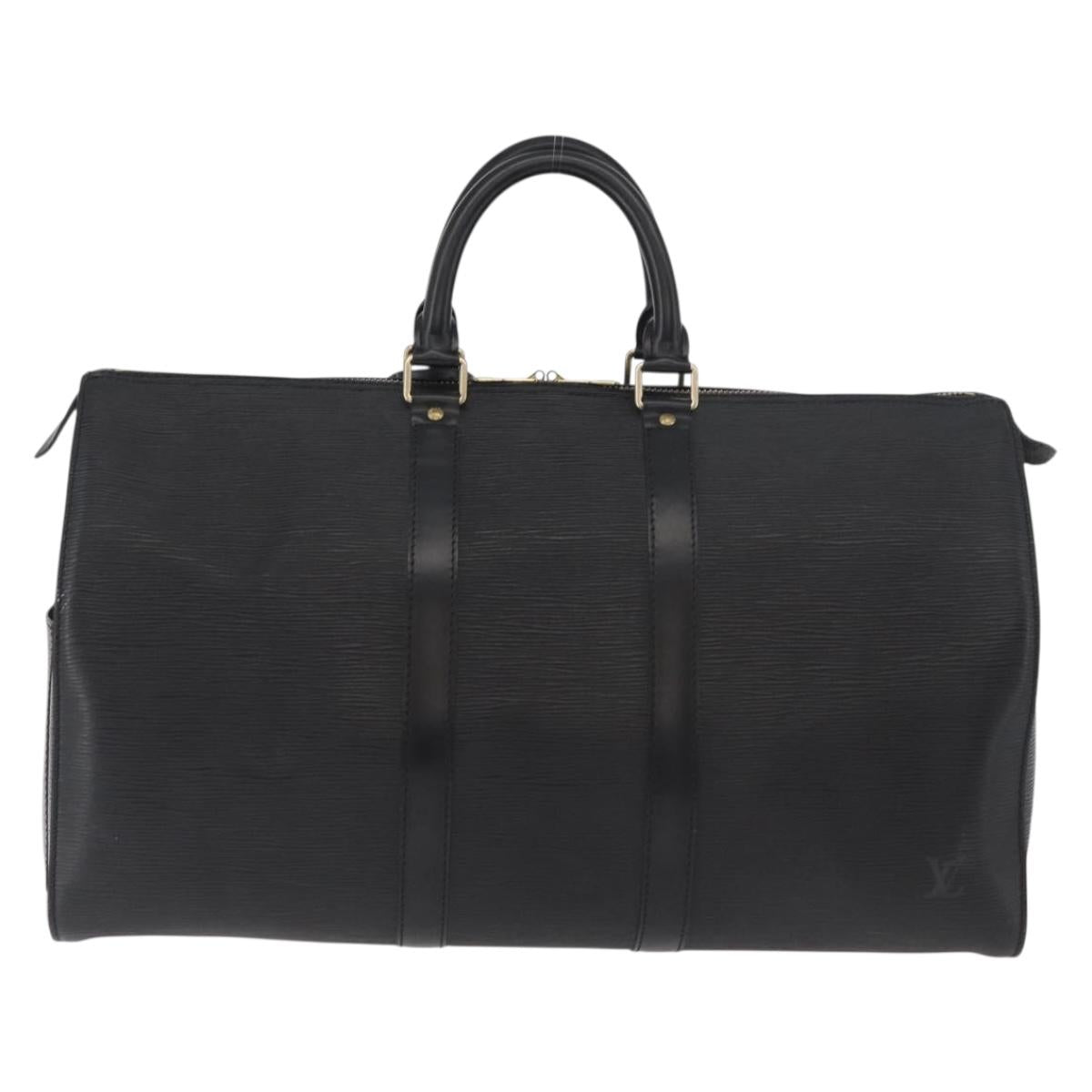 LOUIS VUITTON Epi Keepall 45 Boston Bag Black M42972 LV Auth 179819A