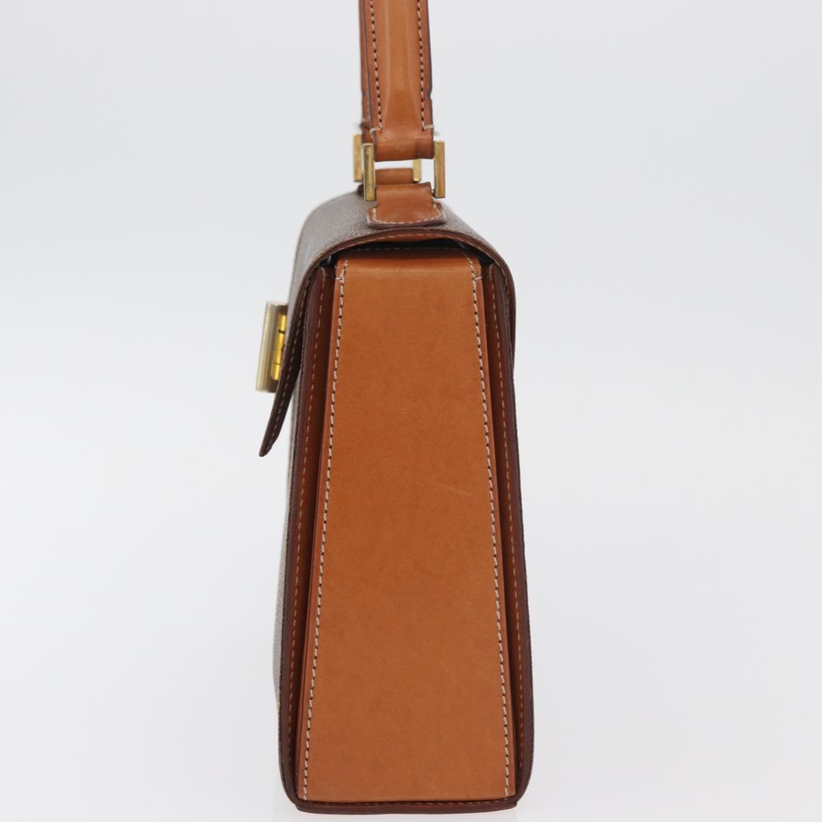 CELINE Macadam Canvas Hand Bag PVC Leather Brown Gold Auth 179840A