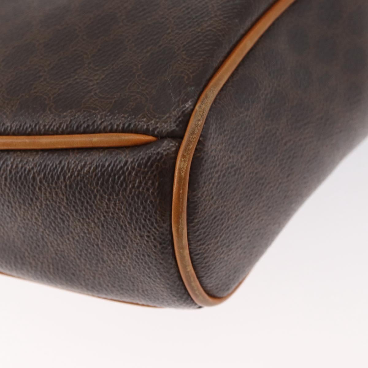 CELINE Macadam Canvas Shoulder Bag PVC Leather Brown Gold Auth 179841