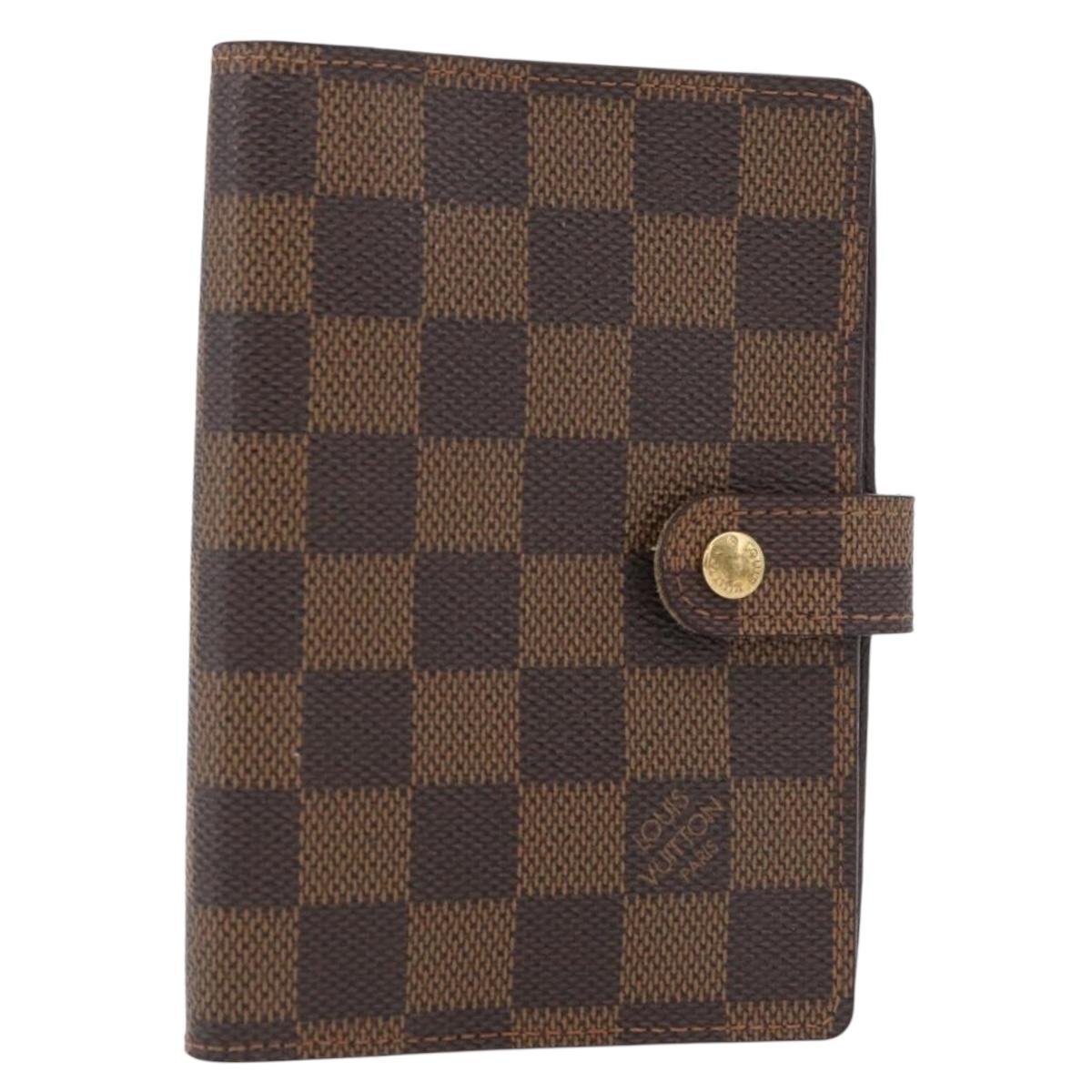 LOUIS VUITTON Damier Ebene Agenda PM Day Planner Cover R20700 LV Auth 179843