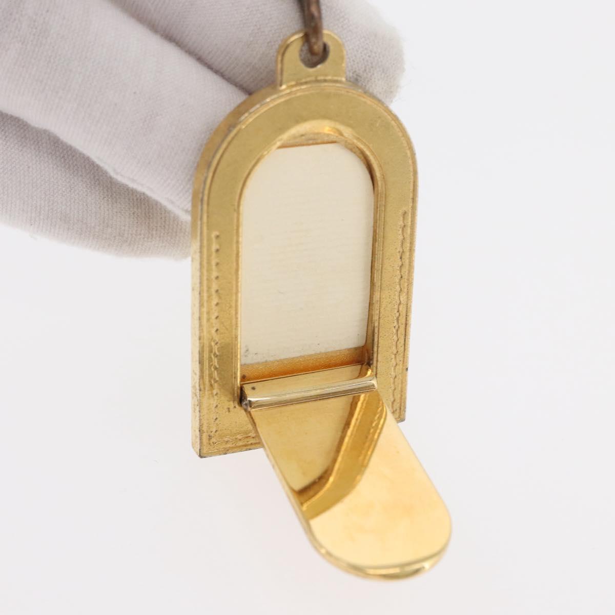 LOUIS VUITTON Porte Cles Address Key Ring metal Gold Tone LV Auth 179855