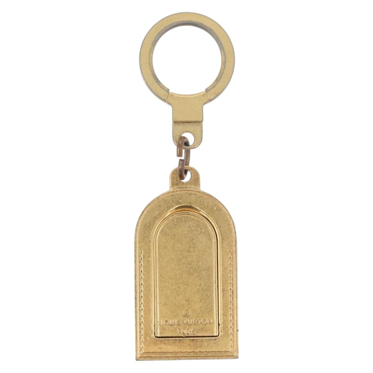 LOUIS VUITTON Porte Cles Address Key Ring metal Gold Tone LV Auth 179855