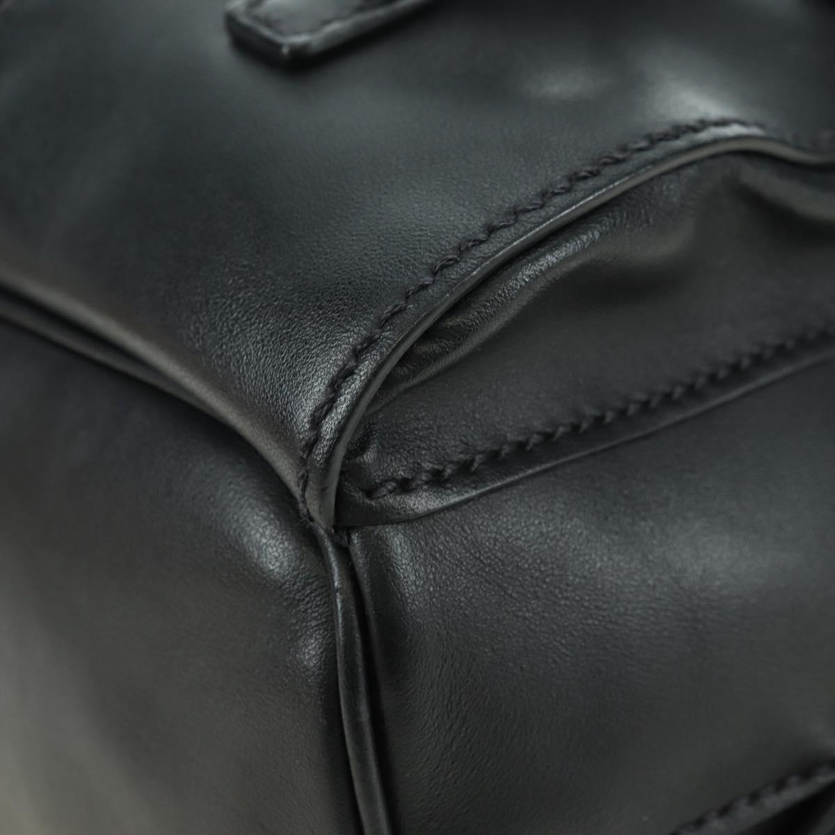 PRADA Backpack Leather Black Silver Auth 179862SAM