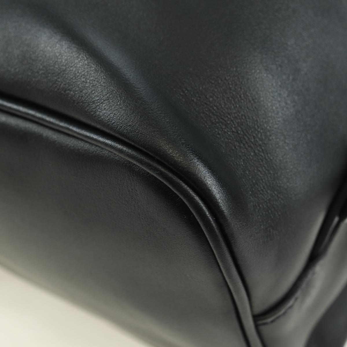 PRADA Backpack Leather Black Silver Auth 179862SAM