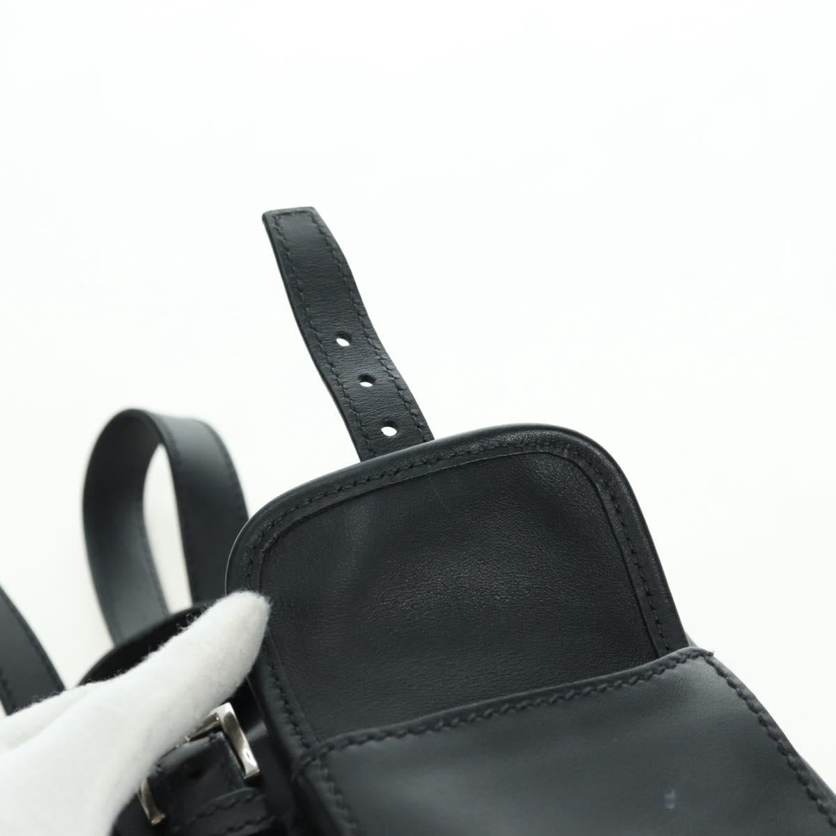 PRADA Backpack Leather Black Silver Auth 179862SAM