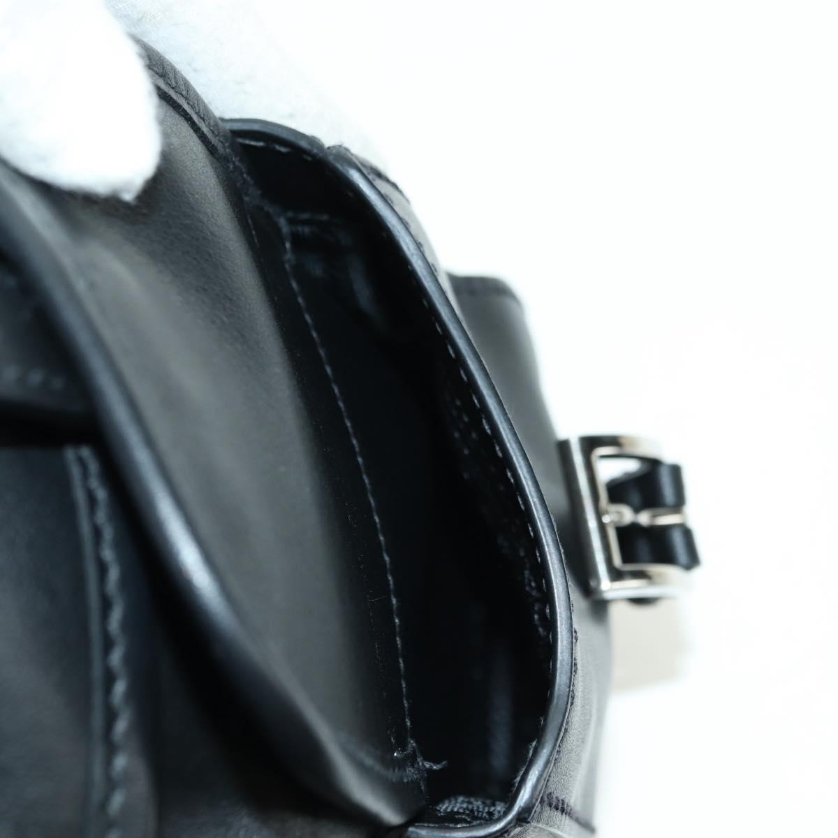 PRADA Backpack Leather Black Silver Auth 179862SAM