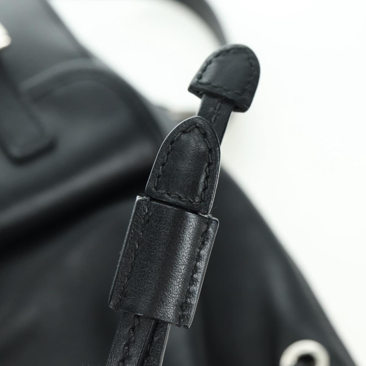 PRADA Backpack Leather Black Silver Auth 179862SAM