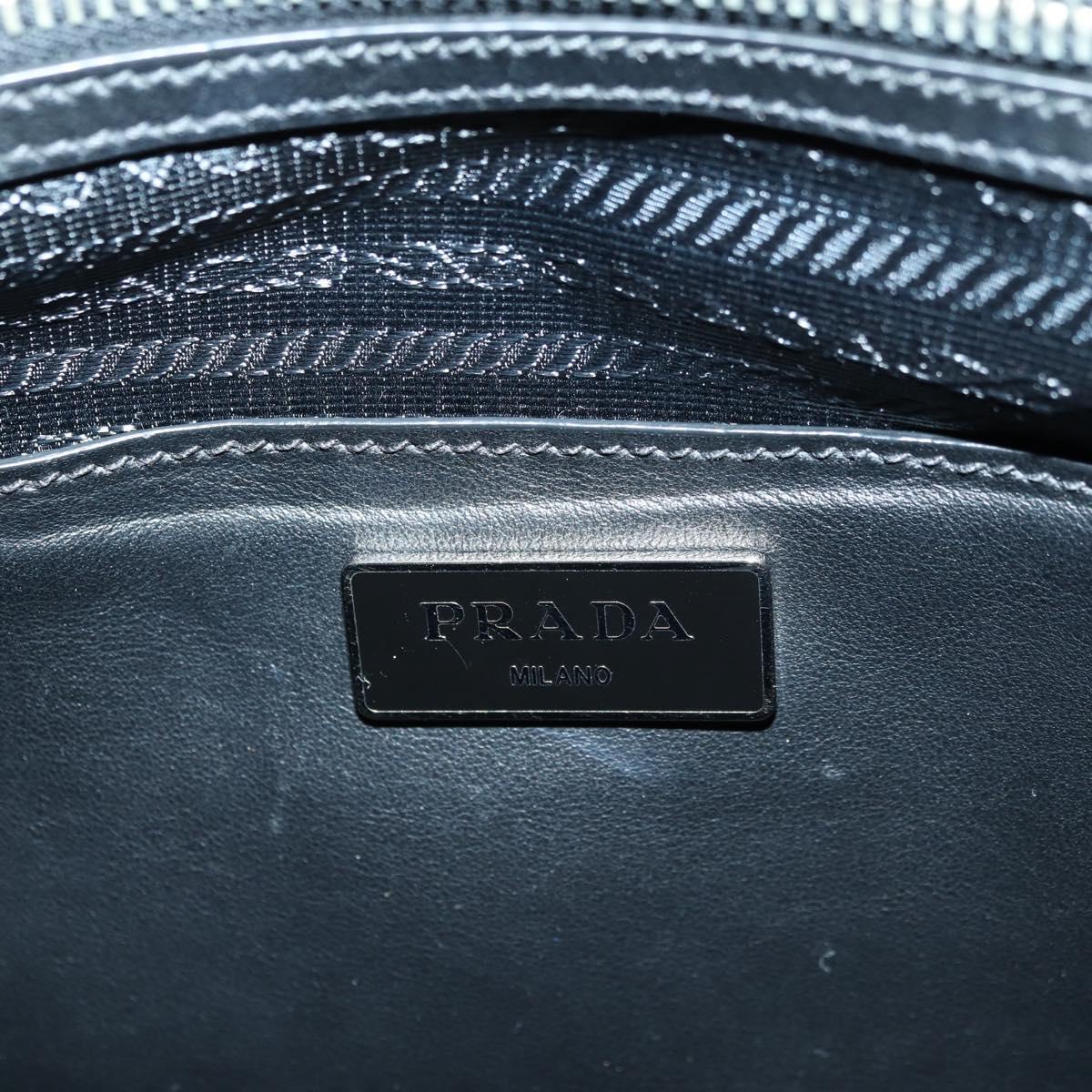 PRADA Backpack Leather Black Silver Auth 179862SAM