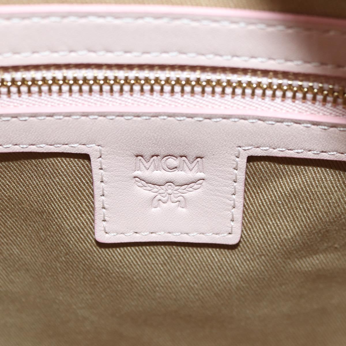 MCM Vicetos Logogram Sanrio Kitty Bag PVC Leather 2way Pink Gold Auth 179864SM