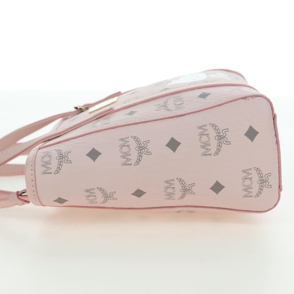 MCM Vicetos Logogram Sanrio Kitty Bag PVC Leather 2way Pink Gold Auth 179864SM