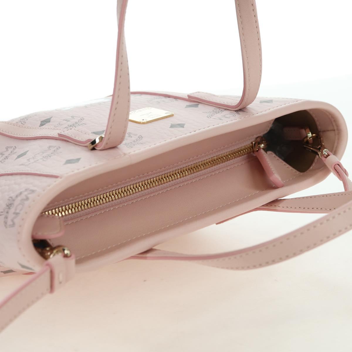 MCM Vicetos Logogram Sanrio Kitty Bag PVC Leather 2way Pink Gold Auth 179864SM