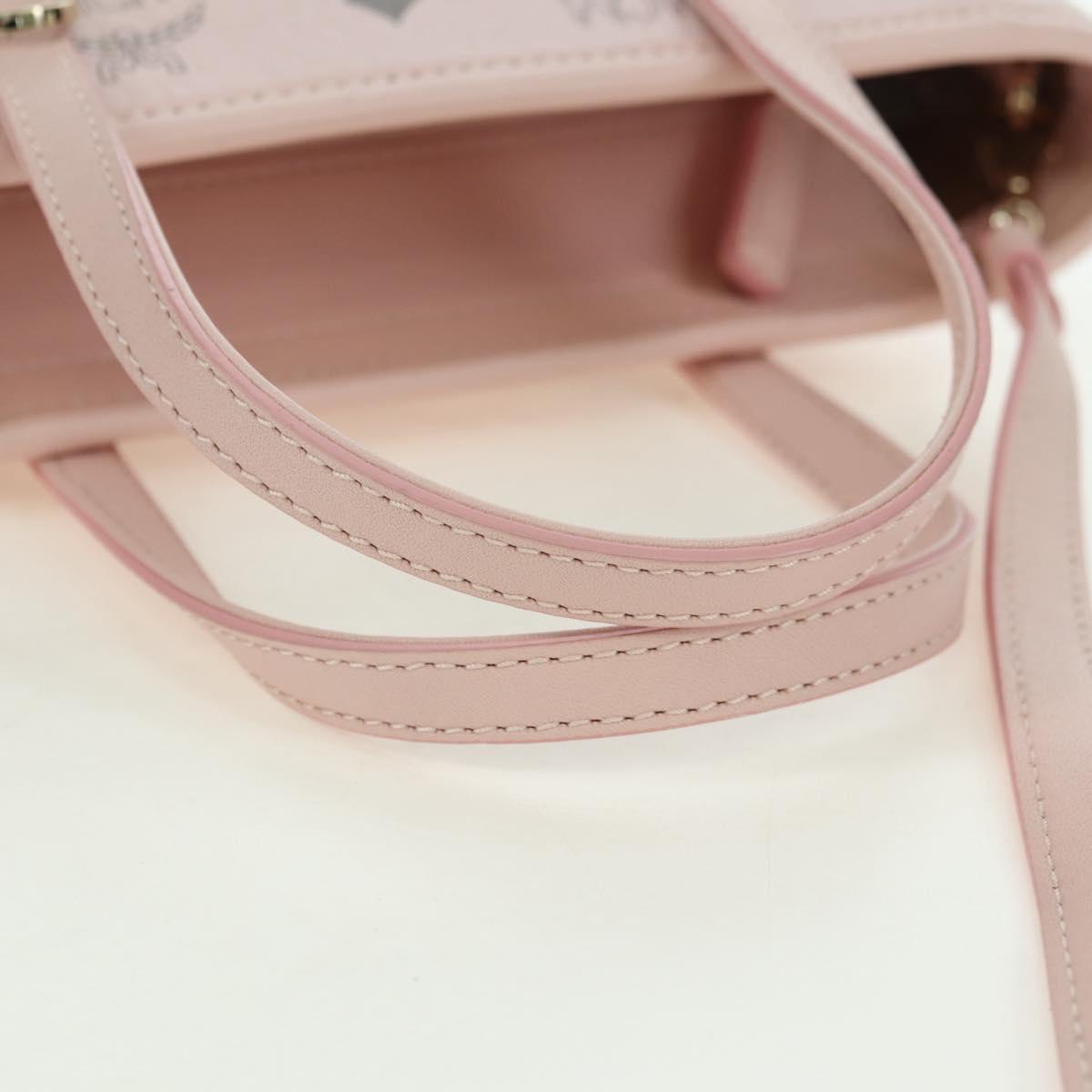 MCM Vicetos Logogram Sanrio Kitty Bag PVC Leather 2way Pink Gold Auth 179864SM