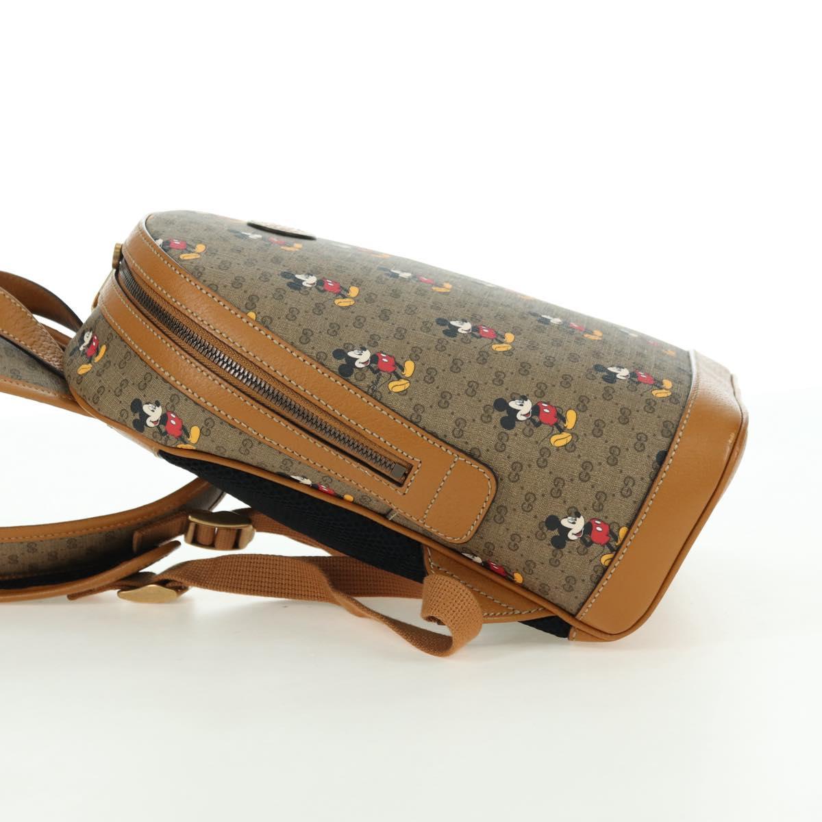 GUCCI Micro GG Supreme Disney Backpack PVC Beige Gold 552884 Auth 179866SAM
