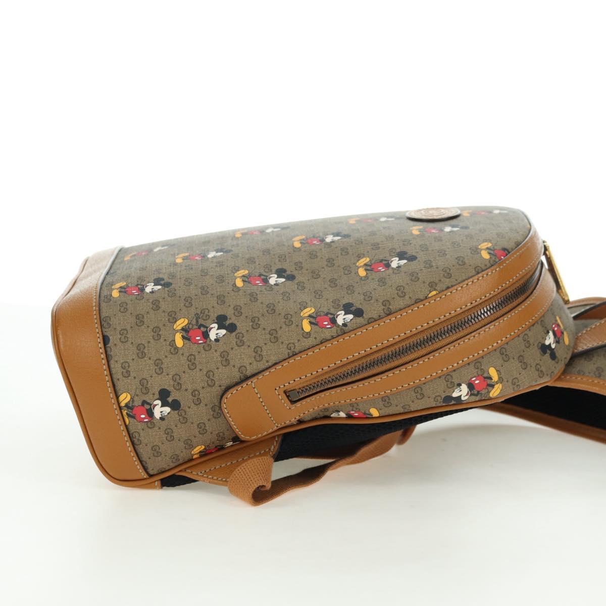 GUCCI Micro GG Supreme Disney Backpack PVC Beige Gold 552884 Auth 179866SAM