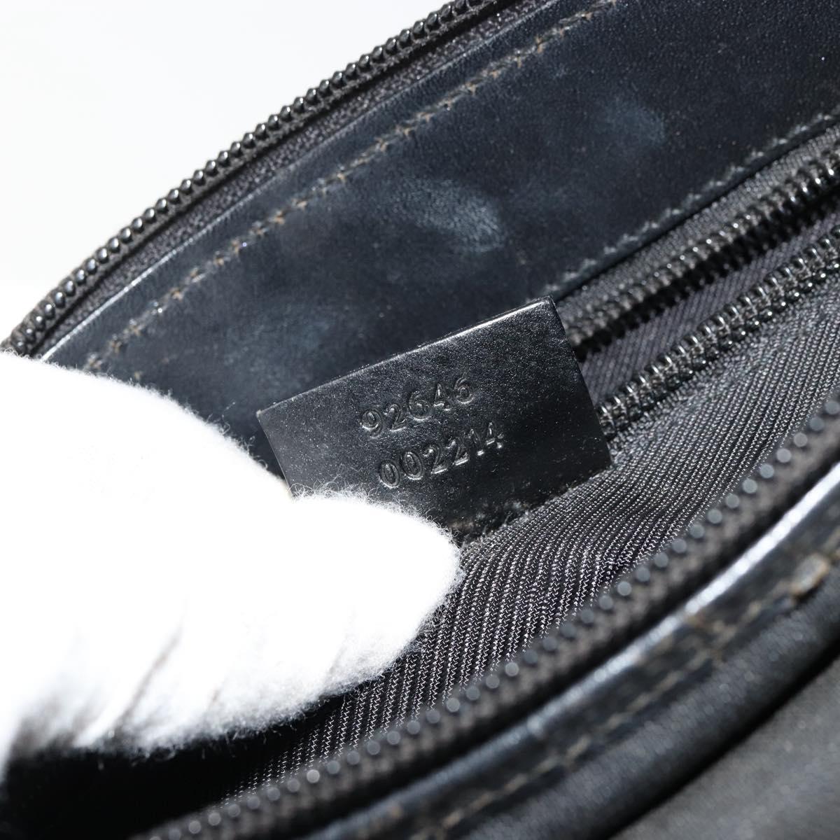 GUCCI Shoulder Bag Nylon Black Silver 92646 Auth 179896