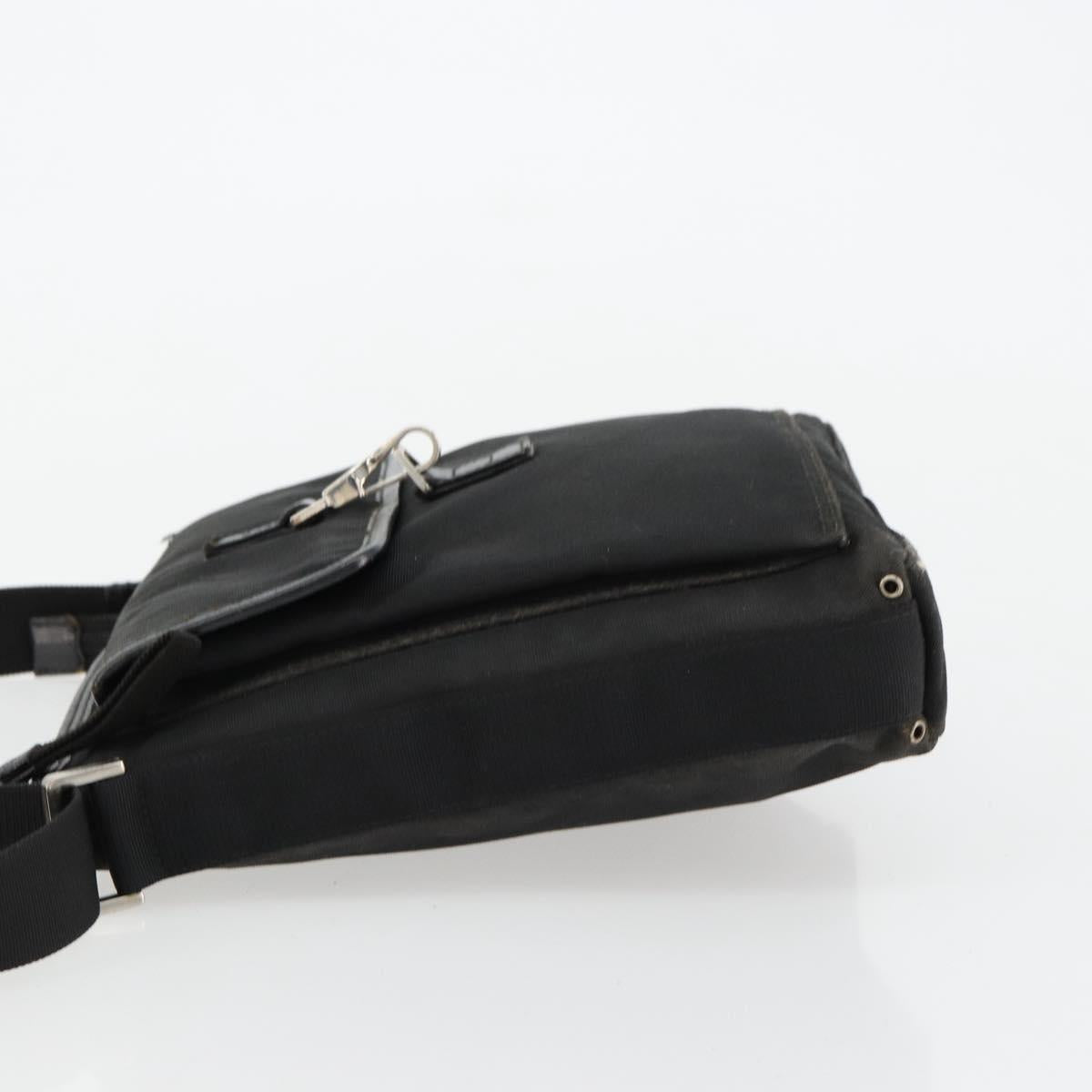 GUCCI Shoulder Bag Nylon Black Silver 92646 Auth 179896