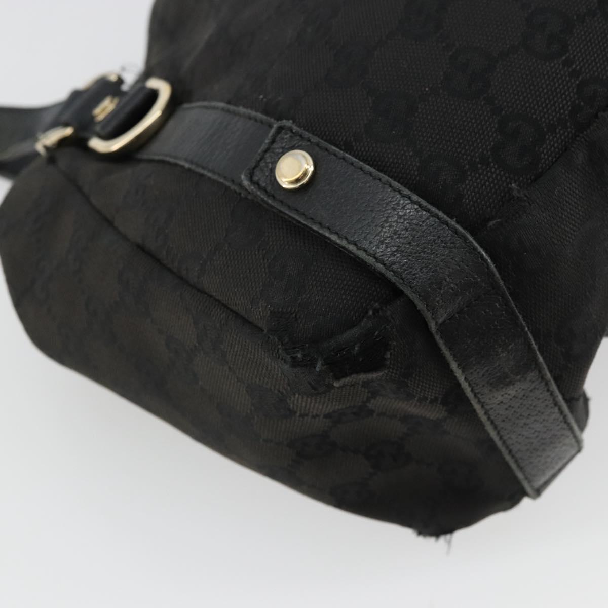 GUCCI GG Canvas Abbey Tote Bag Black Gold 130736 Auth 179901