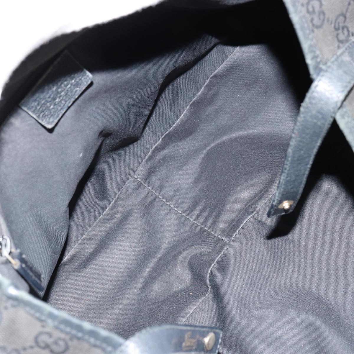 GUCCI GG Canvas Abbey Tote Bag Black Gold 130736 Auth 179901