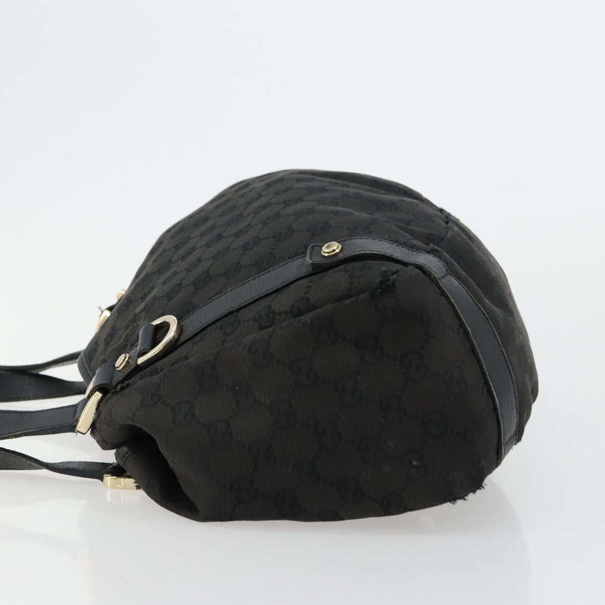 GUCCI GG Canvas Abbey Tote Bag Black Gold 130736 Auth 179901