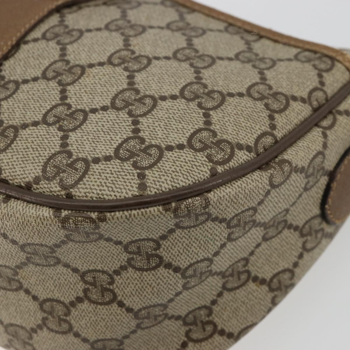 GUCCI GG Supreme Web Sherry Line Bag PVC Beige Gold 89 02 032 Auth 179902