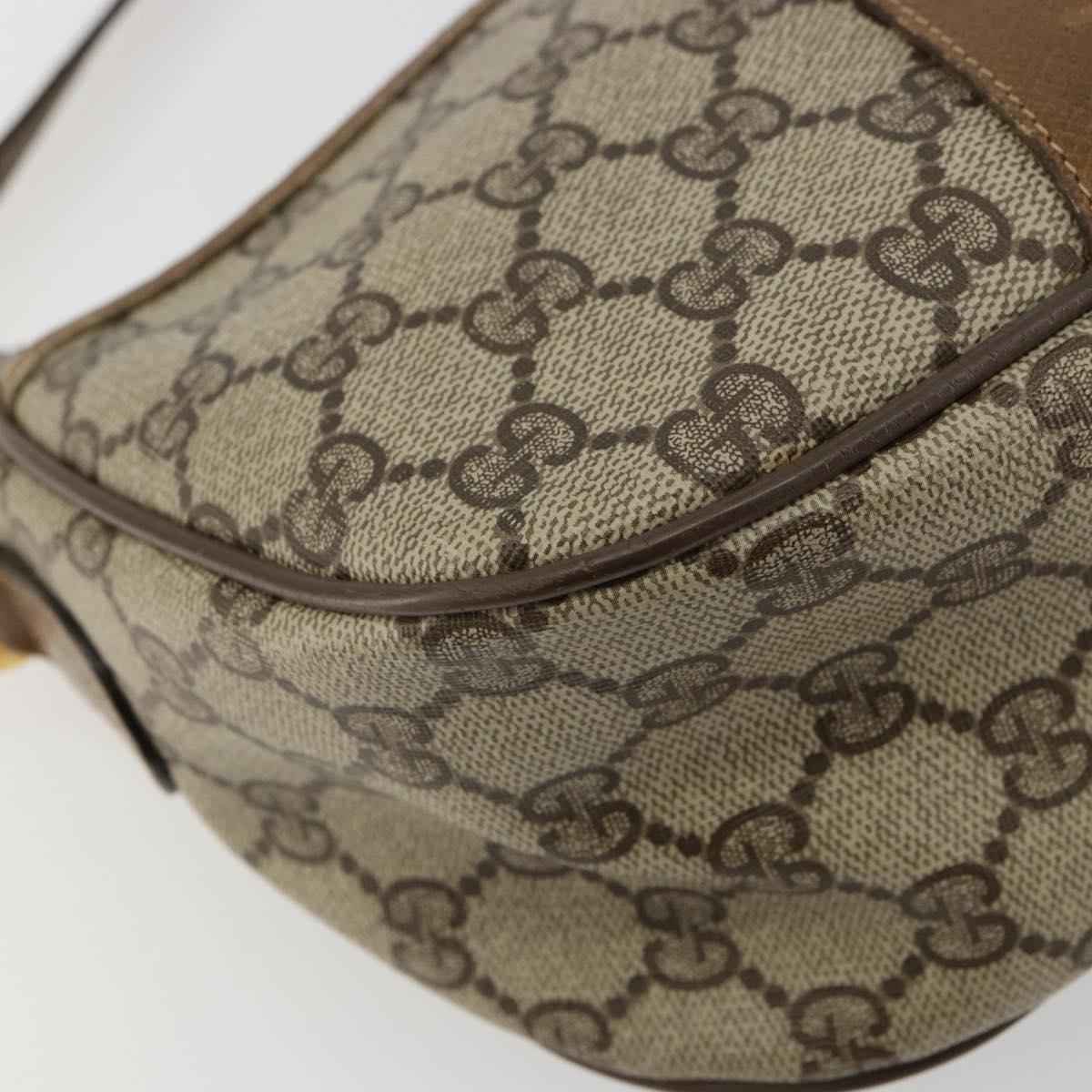 GUCCI GG Supreme Web Sherry Line Bag PVC Beige Gold 89 02 032 Auth 179902