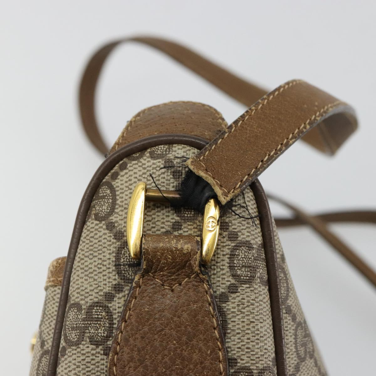 GUCCI GG Supreme Web Sherry Line Bag PVC Beige Gold 89 02 032 Auth 179902