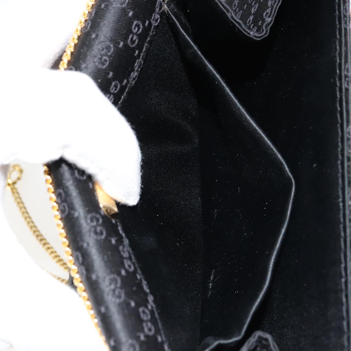 GUCCI Micro GG Canvas Chain Shoulder Bag Black Gold Auth 179903
