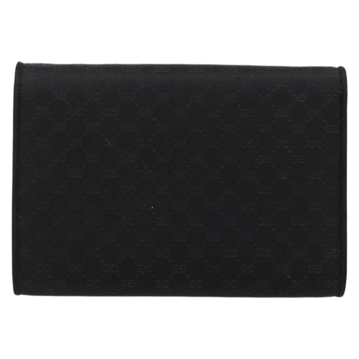 GUCCI Micro GG Canvas Chain Shoulder Bag Black Gold Auth 179903