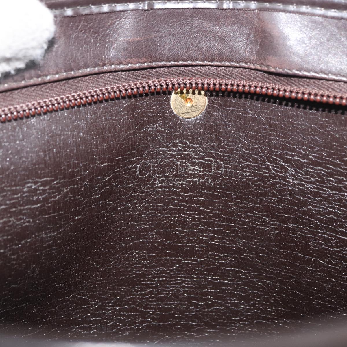 Christian Dior Trotter Canvas Shoulder Bag Gold Beige Auth 179906