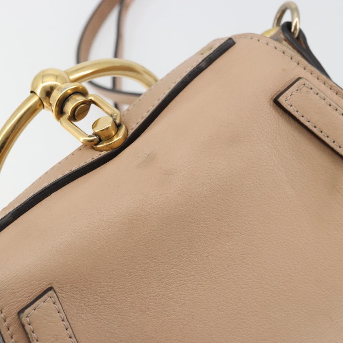 Chloe Nile Hand Bag Leather 2way Pink Gold Auth 179908A